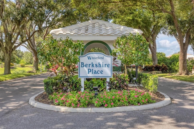 view of community sign