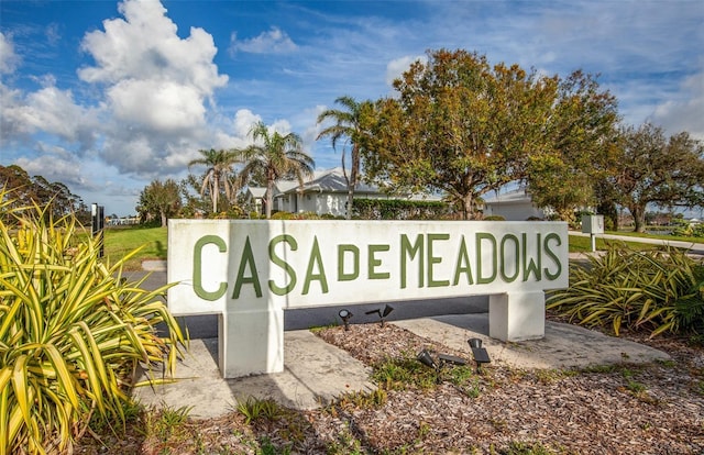 view of community sign