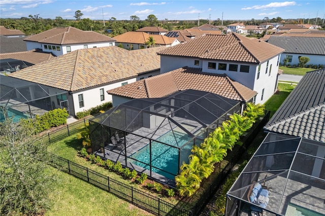 drone / aerial view with a residential view