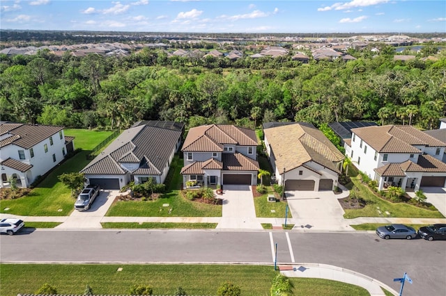 aerial view with a residential view