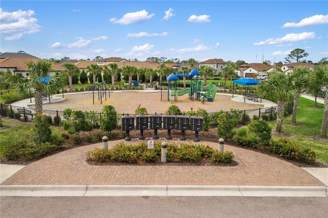 community playground featuring fence