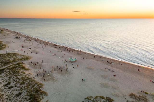 property view of water with a beach view