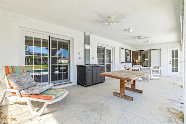 view of patio / terrace with ceiling fan