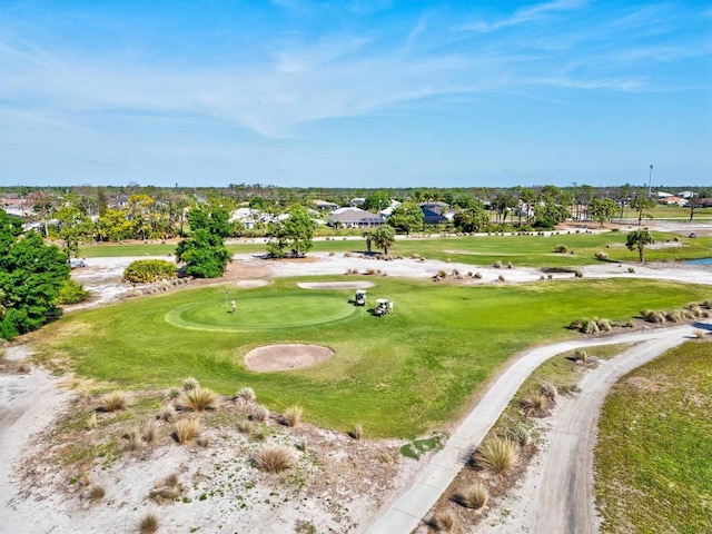 aerial view featuring view of golf course