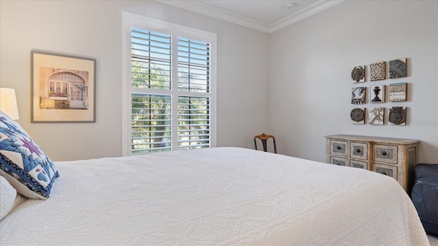 bedroom featuring ornamental molding