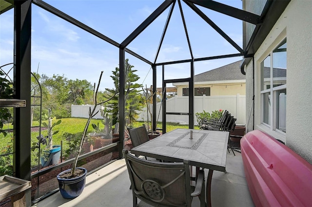 view of sunroom