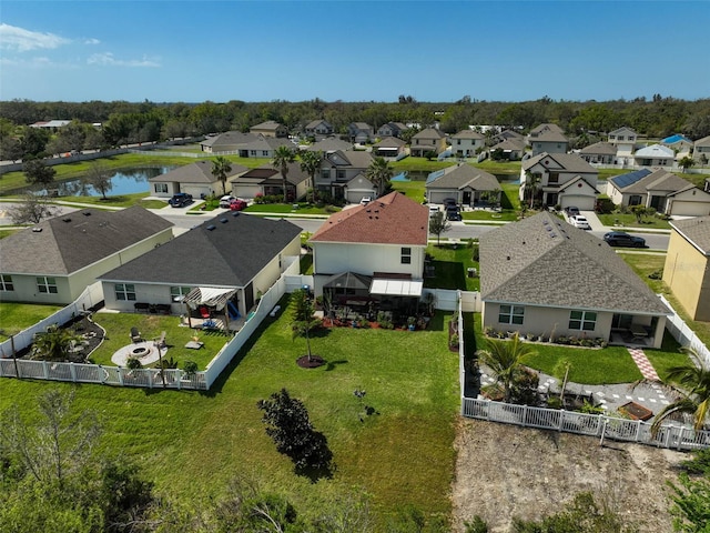 aerial view featuring a residential view