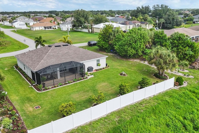 aerial view with a residential view