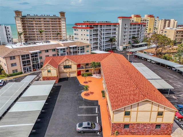 bird's eye view with a city view