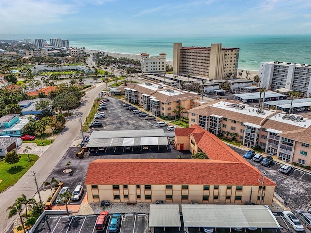 bird's eye view with a view of city and a water view