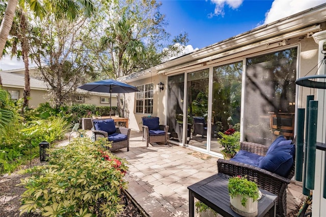 view of patio / terrace with an outdoor living space