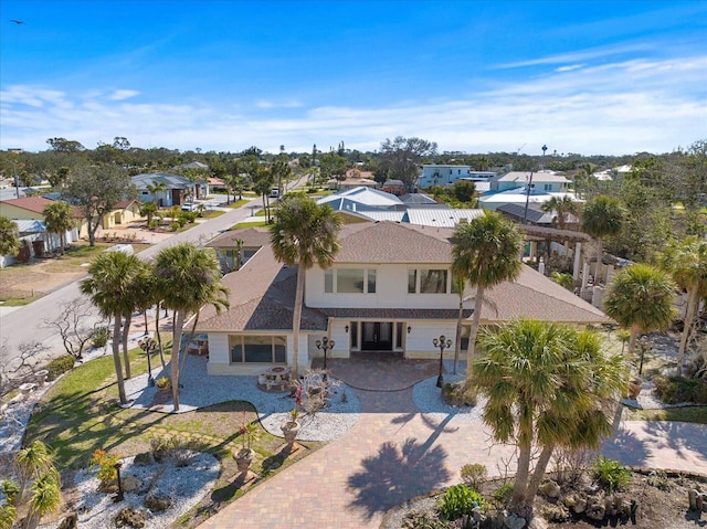 aerial view featuring a residential view