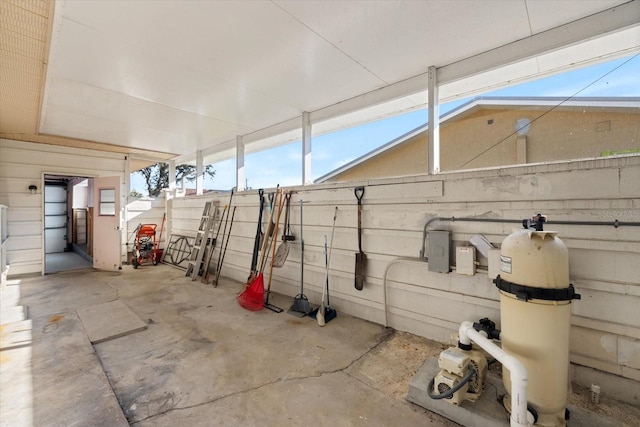 view of patio / terrace featuring fence