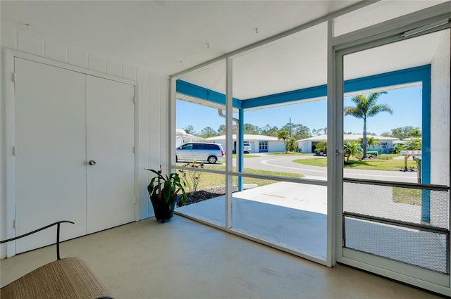 entryway with concrete floors