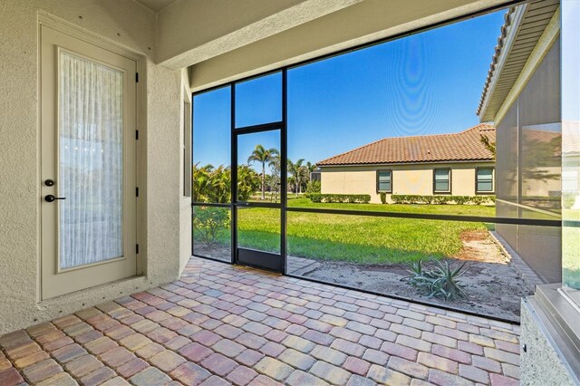 view of unfurnished sunroom