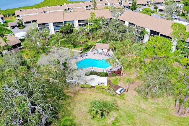 aerial view with a residential view