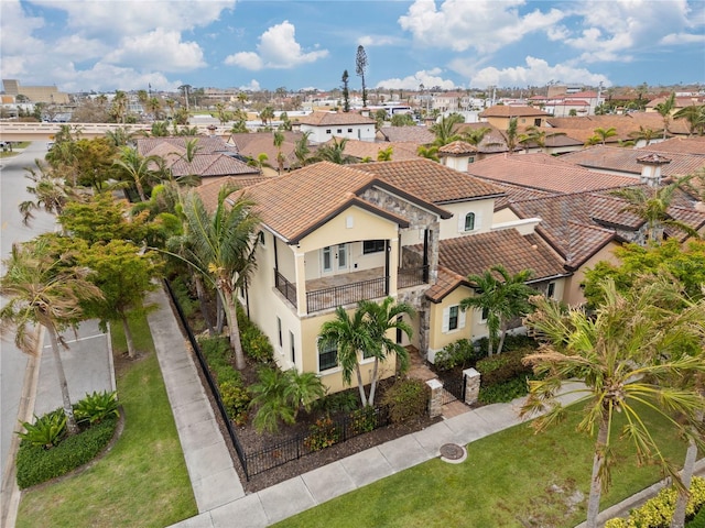 aerial view featuring a residential view