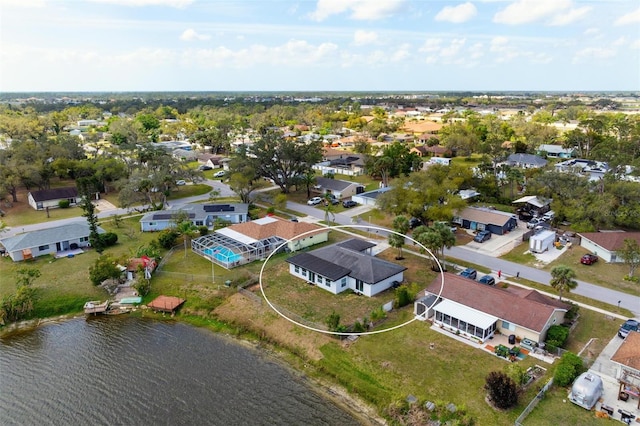 aerial view with a residential view