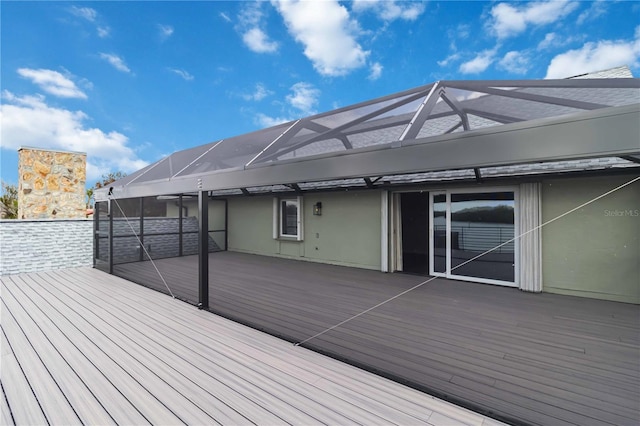 deck with glass enclosure