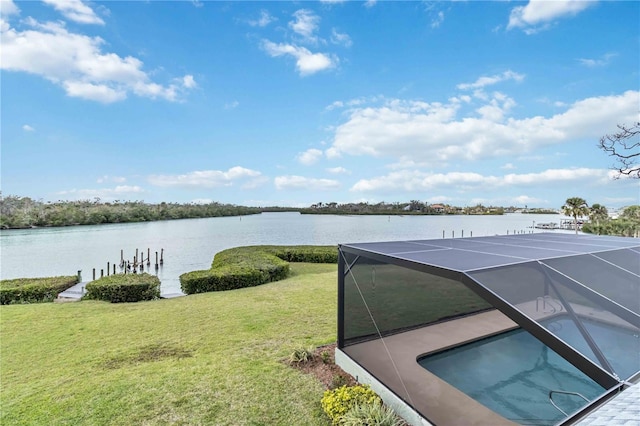 water view with a dock