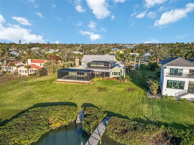 bird's eye view with a residential view