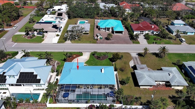 aerial view with a residential view