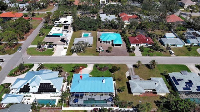 aerial view featuring a residential view