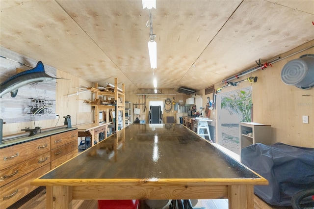 interior space featuring lofted ceiling