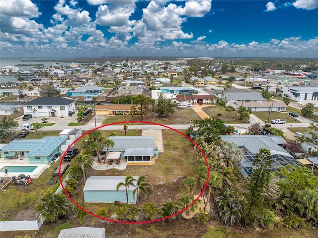 drone / aerial view with a residential view