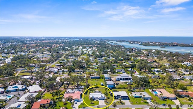 201 Cavallini Dr, Nokomis, FL 34275 - aerial view featuring a water view and a residential view