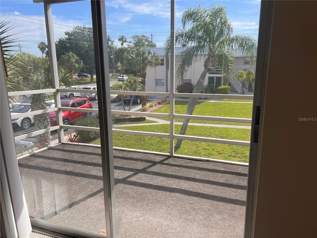 view of sunroom