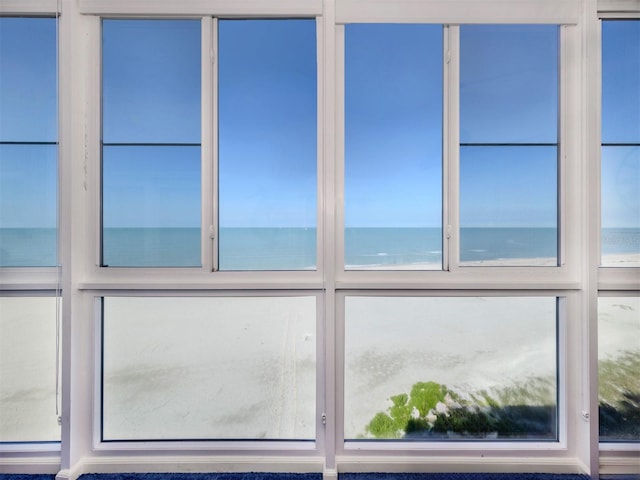 room details featuring a water view