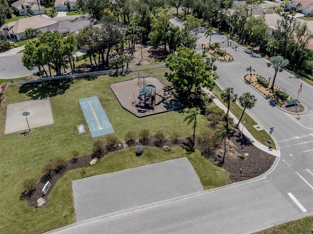 aerial view with a residential view