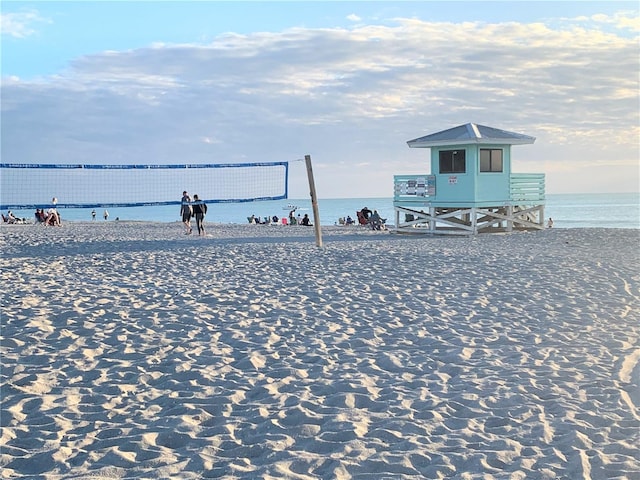 water view with a view of the beach