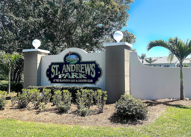 view of community sign