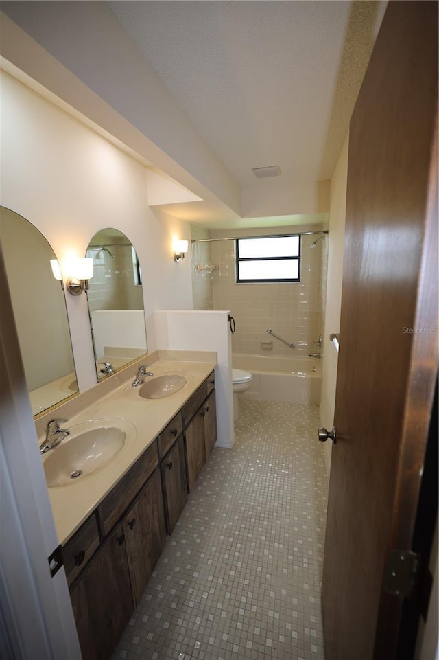 1602 Jim Jim Ct, Venice, FL 34293 - bathroom with shower / washtub combination, double vanity, and tile patterned flooring