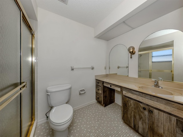 1602 Jim Jim Ct, Venice, FL 34293 - full bathroom with vanity, a shower stall, and a textured ceiling
