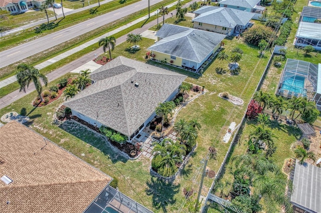 aerial view featuring a residential view