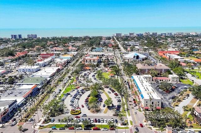 drone / aerial view featuring a city view