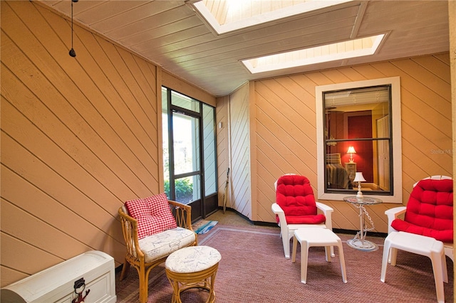 sunroom / solarium with a skylight