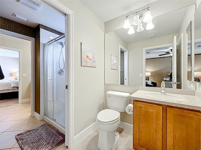 23901 Waverly Cir, Venice, FL 34293 - bathroom featuring ensuite bath, tile patterned floors, and a stall shower