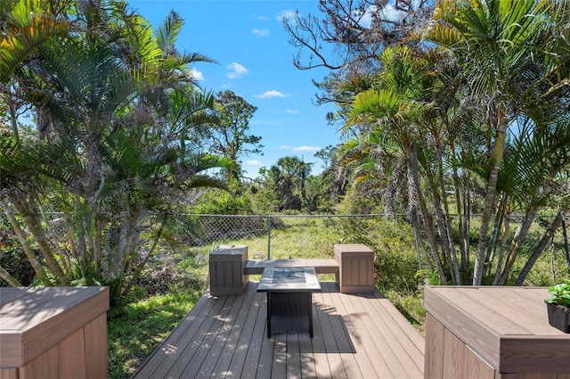 wooden deck with fence