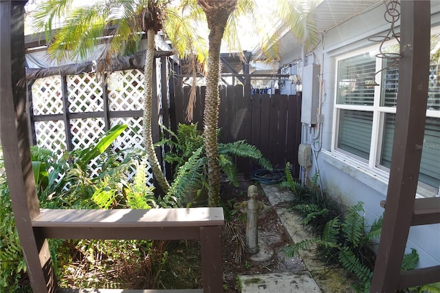 view of yard featuring fence