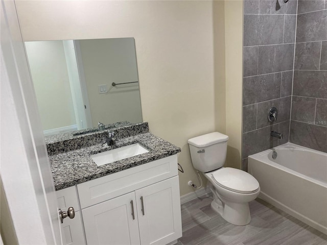 full bath with vanity, toilet, and shower / bath combination