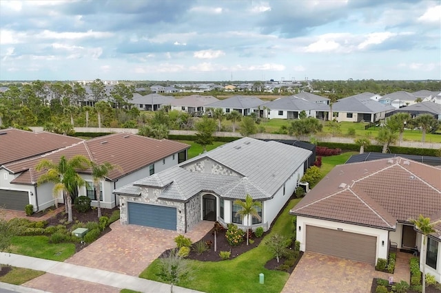 drone / aerial view with a residential view