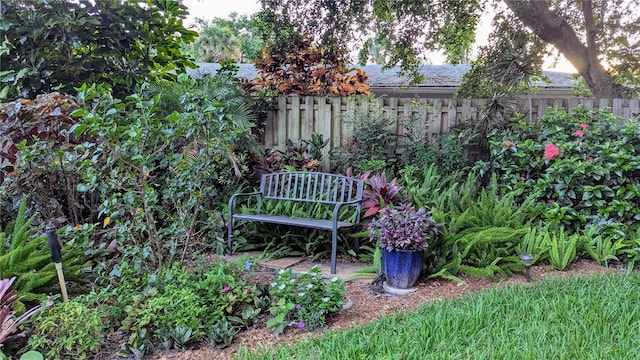 view of yard with fence