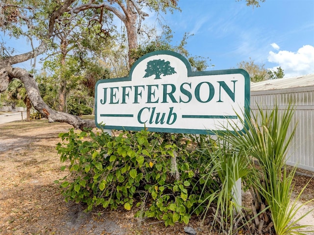 view of community sign