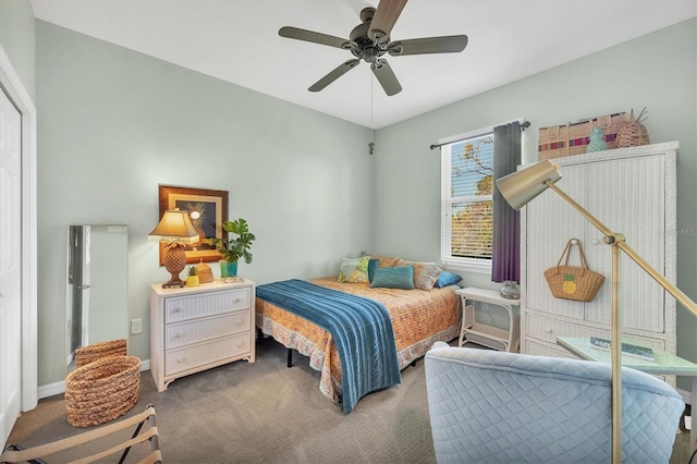 9312 Coachman Dr, Venice, FL 34293 - bedroom with a ceiling fan and carpet floors