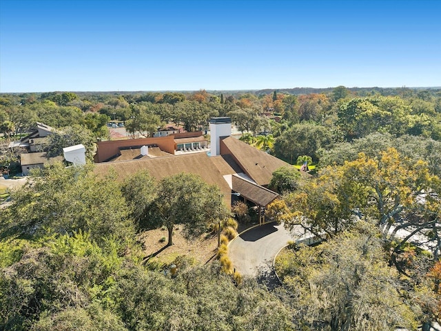 drone / aerial view with a forest view