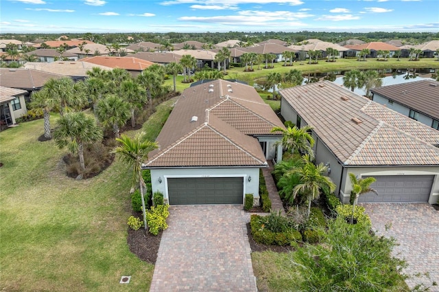 aerial view with a residential view